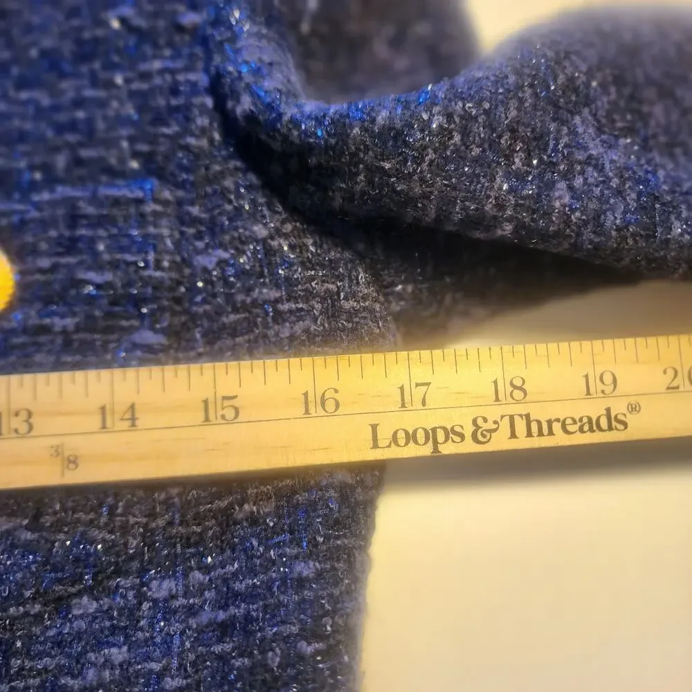 VTG Impasse New York Blazer Womens 2 Tweed Gold Buttons Corpcore Darkacademia